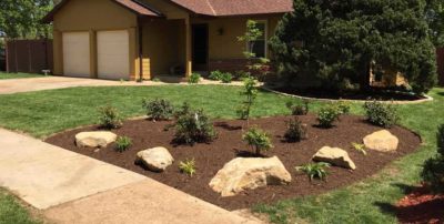 boulder landscaping installation