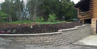 long retaining wall construction